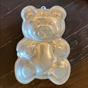 Charming Silver Teddy Bear Cake Mold